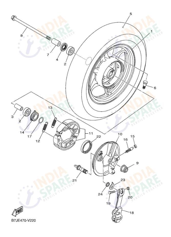 FRONT WHEEL FOR DRUM BRAKE